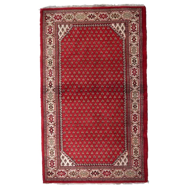 1970s Handmade Vintage Indian Seraband Rug 3' X 5.2' For Sale - Image 12 of 12