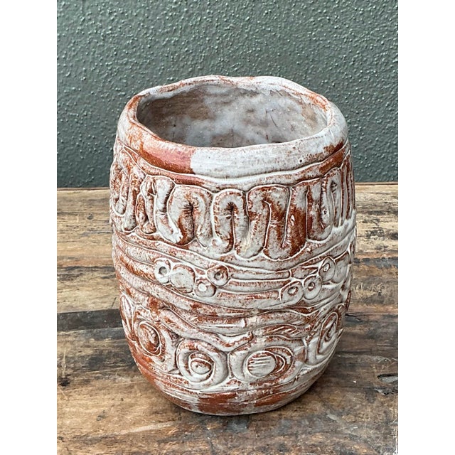 Ceramic Vintage Original Studio Pottery Coil Vase For Sale - Image 7 of 12