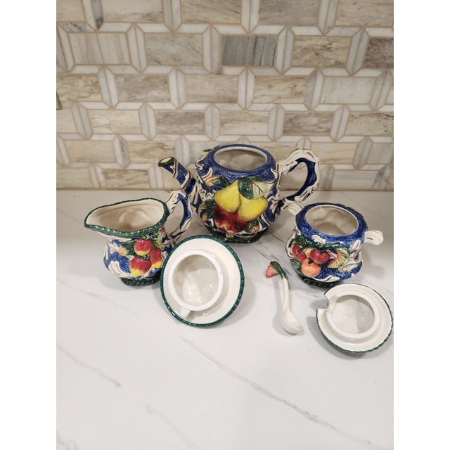 1970s Fitz and Floyd Vintage Florentine Fruit Tea Set - 5pcs For Sale - Image 10 of 10