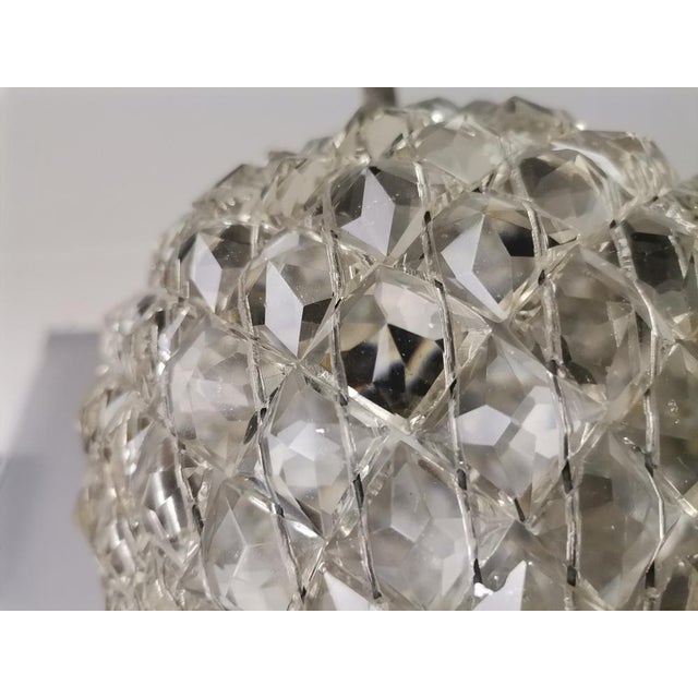 Mid-Century Portuguese Clear Crystal and Acrylic Hanging Lamp, 1960s For Sale - Image 9 of 14