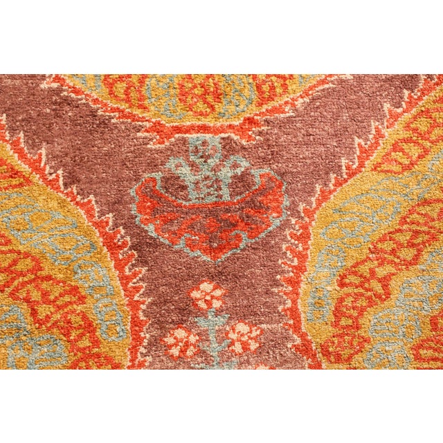 1970s Vintage Ottoman Style Square Rug, Purple With Floral Medallions - Rug & Kilim For Sale - Image 5 of 6