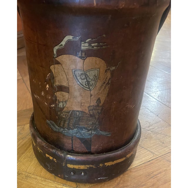 Animal Skin 19th Century Leather Bucket, 1890s For Sale - Image 7 of 9