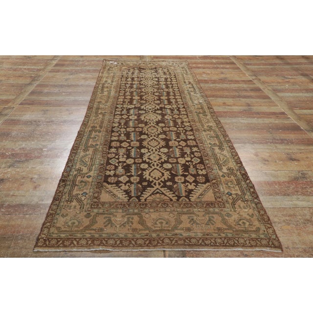 Textile Antique Persian Malayer Rug Runner - 03'09 X 12'08 For Sale - Image 7 of 9