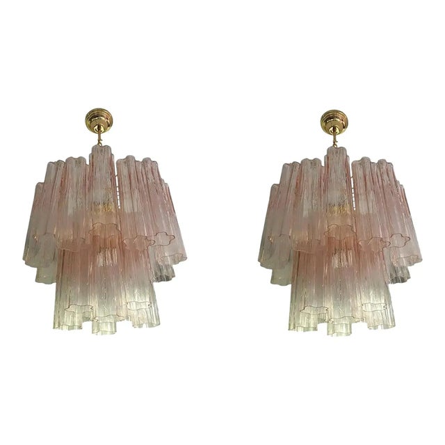 Glass Pink Tronchi Chandeliers by Simoeng for Simoeng, Set of 2 For Sale - Image 11 of 11