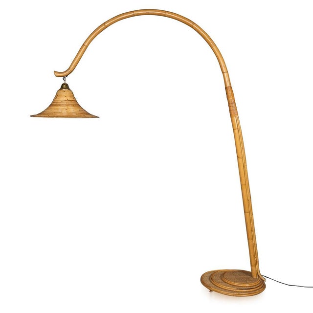 20th Century Italian Bamboo Arc Floor Lamp by Vivai Del Sud, 1970s For Sale - Image 15 of 15