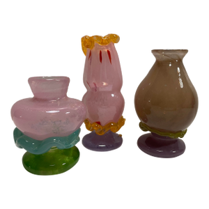 1990s Art Glass Bud Vases by Arien - Set of Three