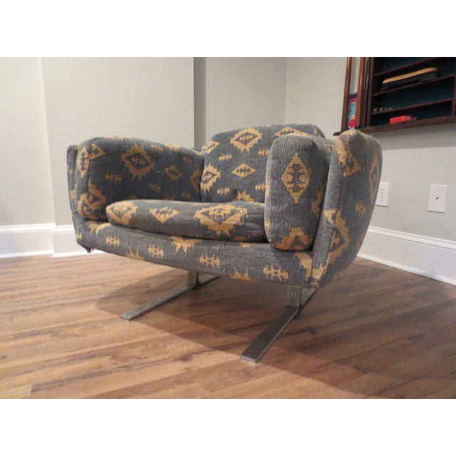Mid-Century Modern 1970 Founders Vintage Lounge Chair with Chrome Base For Sale - Image 3 of 7