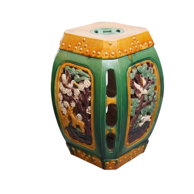 Ceramic 1960s Pair of Terra Cotta Garden Seats / Plant Stands For Sale - Image 7 of 8