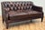 Vintage Tufted Leather Settee Sofa With Nailhead Trim For Sale - Image 4 of 18