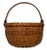 Antique Late 19th Century American Hand Woven Ash Wood Splint Swing Handle Carry Basket - Nice Color & Patina For Sale - Image 14 of 18