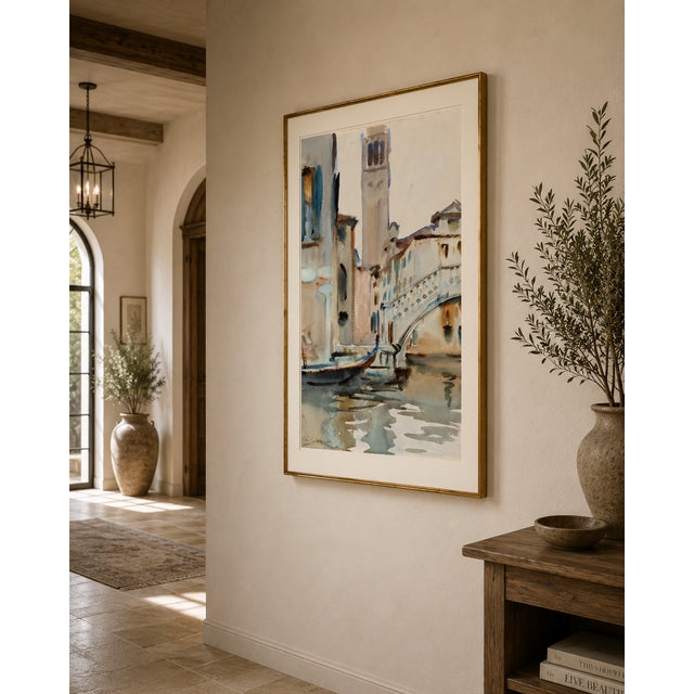 Paper Rialto Bridge, Venice by John Singer Sargent, Vintage Art Print, 30" X 40" For Sale - Image 7 of 11