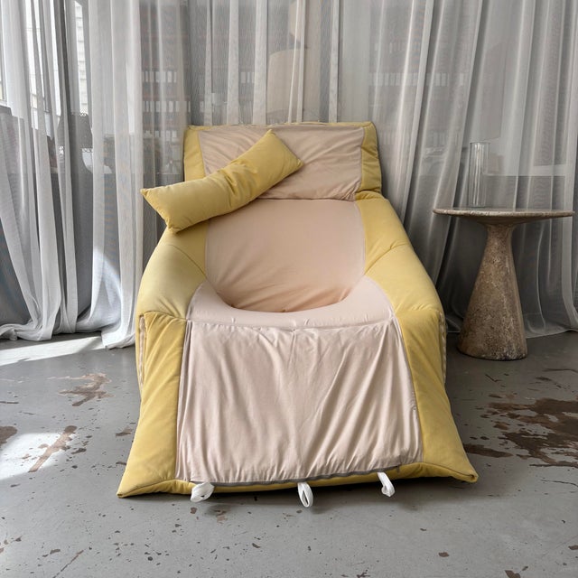 Yellow Plumy Armchair by Annie Hiéronimus for Cinna, 1980 For Sale - Image 8 of 9