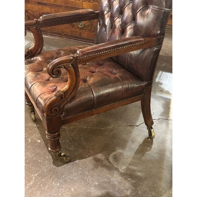 19th Century 19th Century Tufted English Chesterfield Chair For Sale - Image 5 of 8