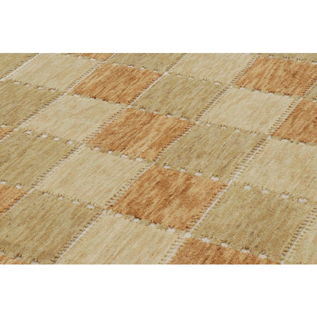 Rug & Kilim’s Scandinavian Style Rug in Beige-Brown and Rust Geometric Pattern For Sale In New York - Image 6 of 7