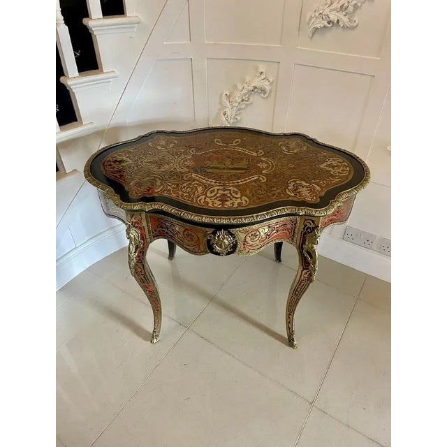 Ancient French Boulle Center Table, 1860s For Sale - Image 13 of 13