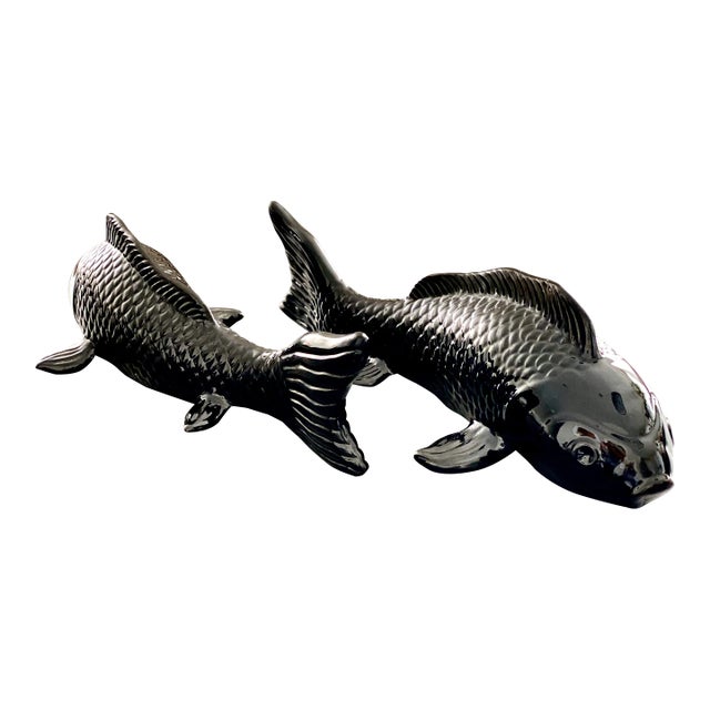 Pair of Contemporary Ceramic Japanese Koi Fish Nestor by Made Goods For Sale