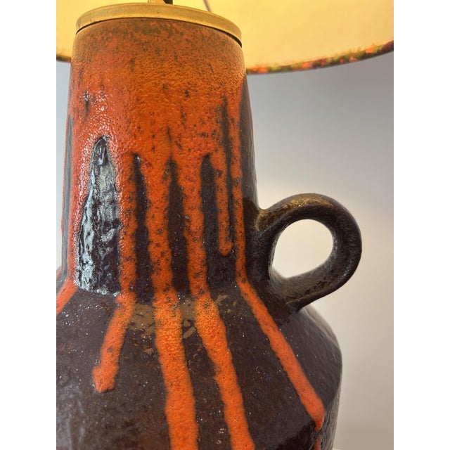 Red Floor Lamp with Fat Lava Glaze from Scheurich, 1970s For Sale - Image 8 of 15