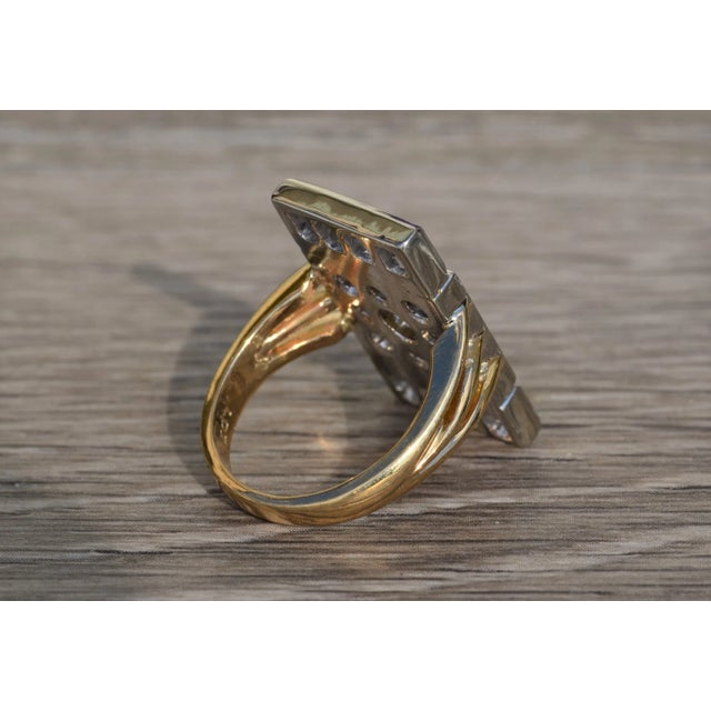 The Analia: Ladies Antique Two Tone Diamond Ring in 14K For Sale - Image 4 of 9