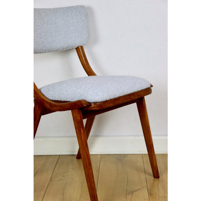Skoczek Chair in Light Grey Boucle, 1970s For Sale - Image 9 of 12