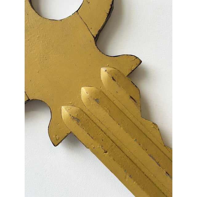 Vintage Monumental Wood + Tin Polychrome Key Trade Sign, Circa 1930s-40s For Sale - Image 12 of 18