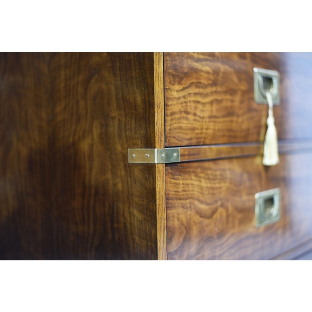Mid Century Campaign Lowboy Dresser Brigade Collection by Drexel Heritage For Sale - Image 11 of 14