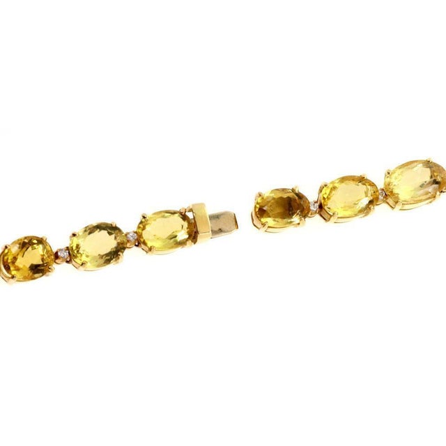 18k Citrine & Diamond Necklace Yellow Gold Assorted Colors For Sale - Image 4 of 5