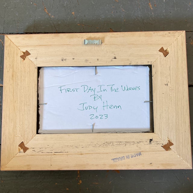 Contemporary Contemporary Original Judy Henn Abstract Drawing/Collage “First Day in the Waves” Framed For Sale - Image 3 of 4