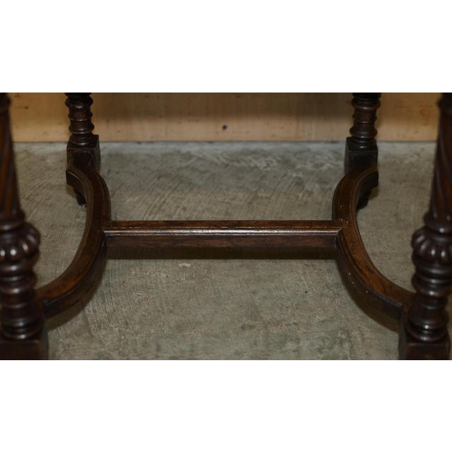French Henry II Oak & Embossed Leather Dining Chairs, 1880s, Set of 6 For Sale - Image 12 of 18