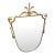 1950s Gio Ponti Style Mid-Century Modern Brass Shield Wall Mirror For Sale