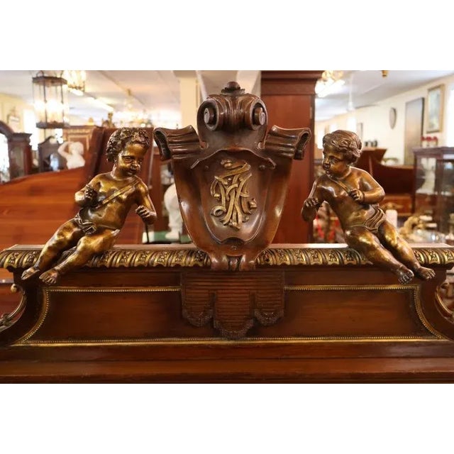 19th Century French Louis XV Style Bronze Mounted Mahogany European King Bed For Sale - Image 13 of 17