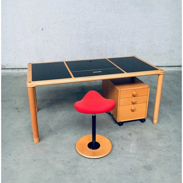Scandinavian Ergonomic Design Writing Desk and Stool from Stokke, 1980s, Set of 3 For Sale - Image 17 of 18