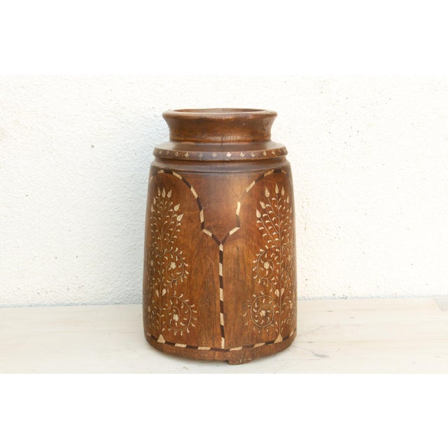 Tall Antique Inlay Medallion Pot For Sale In Los Angeles - Image 6 of 9