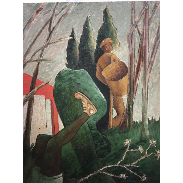 Figurative 1990s Expressionist Figurative Mixed-Media Painting by Gidon Bendor For Sale - Image 3 of 11