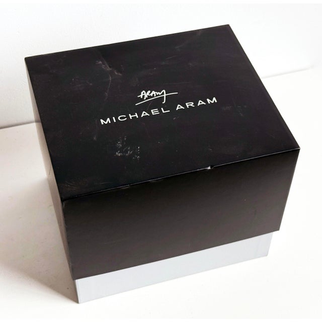 Vintage Michael Aram Silver & Gold Ginkgo Leaf Glass Lidded Jar For Sale - Image 11 of 11