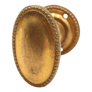 Reclaimed Gold Plated Oval Beaded Closet Door Knob