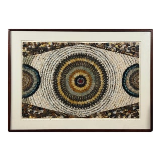 Vintage Abstract Folk Art Collage Composition in Butterfly Wings, Framed For Sale