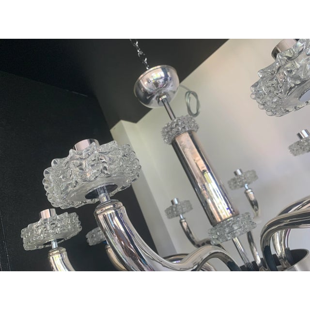 Silver Contemporary Chandelier in Murano Glass With "Rostrato" Cup For Sale - Image 8 of 13