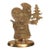 Vintage Brass Santa Claus Christmas Taper Candle Holder For Sale