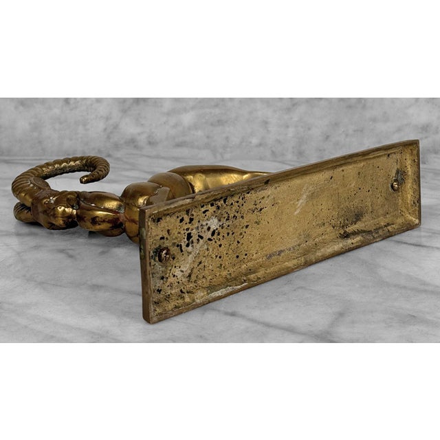Mid-Century Art Deco Brass Ibex Ram Library Sculpture For Sale - Image 9 of 9