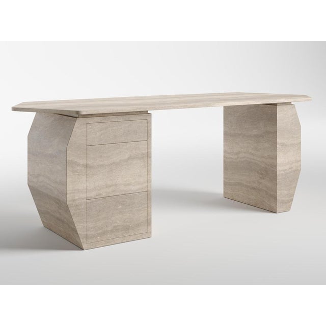 Marble y desk by ky architecture dimensions: w 208 x d 75 x h 75 cm materials: marble.