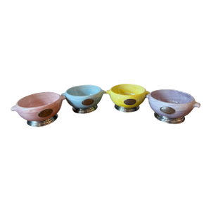 Arte Italica Marinoni Hand Painted Pewter & Ceramic Gelato Bowls- Set of 4