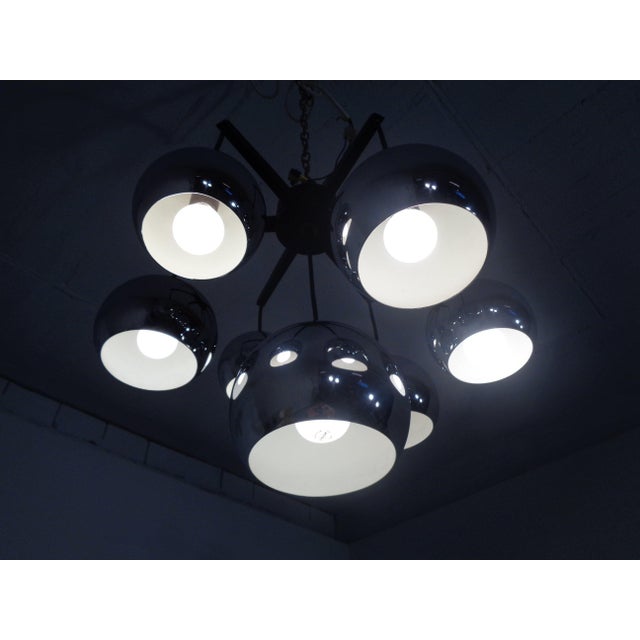 Metal Space Age Chrome-Plated Ceiling Lamp, Germany, 1960s For Sale - Image 7 of 14