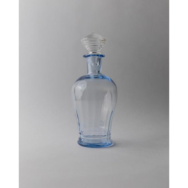Vintage Blue and Clear Murano Glass Decanters with Stoppers, 1950s, Set of 3 For Sale - Image 3 of 11