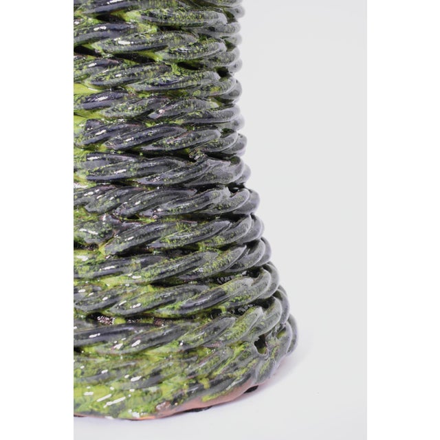 Kasaï Green Rope Ceramic Lamp by Barracuda Interiors For Sale - Image 4 of 5