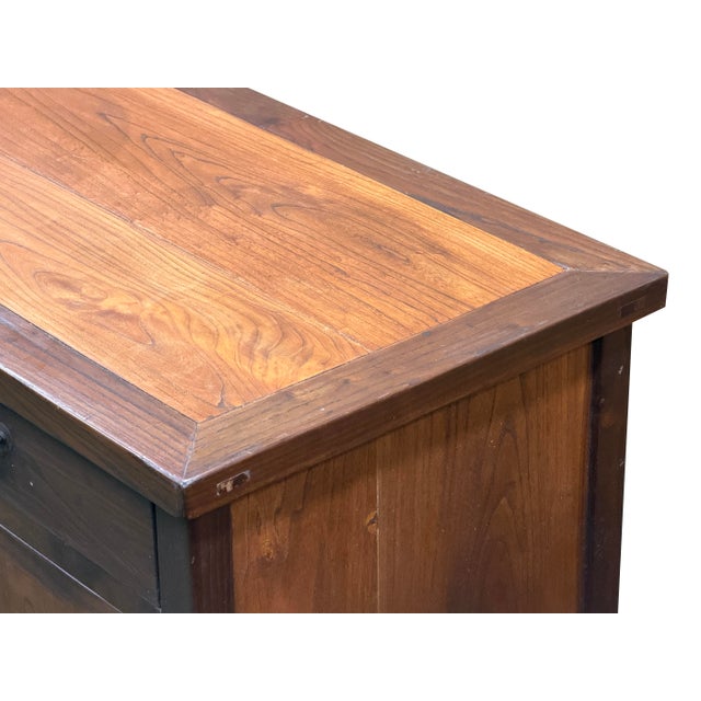 Vintage Asian Brown Kirin Motif Low Tv Console Cabinet For Sale - Image 15 of 15