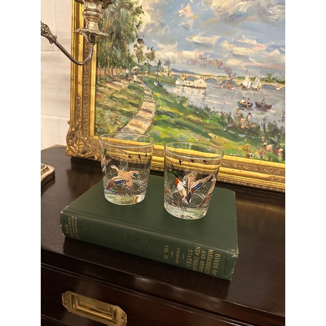 Libbey Glass Co. Pair of Vintage Libbey Lowball Whiskey Duck Glasses For Sale - Image 4 of 14