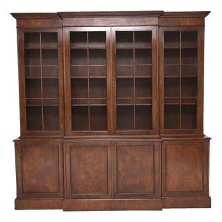 Vintage Georgian Breakfront Bookcase, 1930s For Sale
