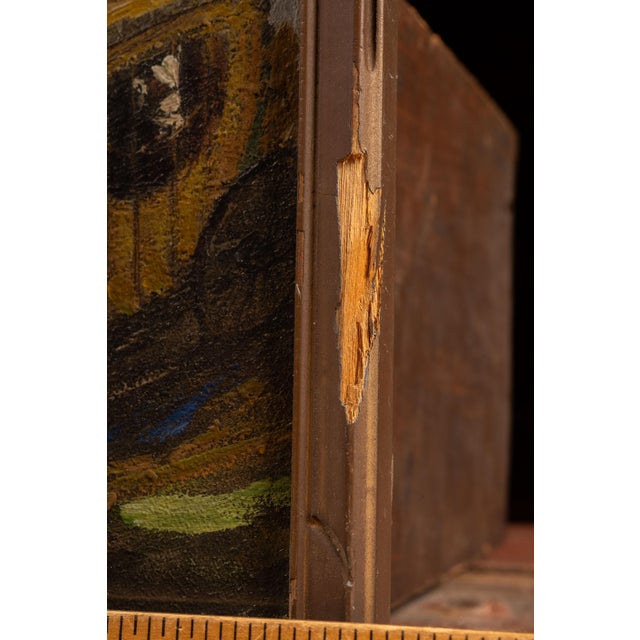 Paint Stagecoach | Framed 1908 Morley Hicks Oil Painting, Signed and Dated For Sale - Image 7 of 8
