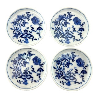 1960s Vintage Danube Japan Blue and White Coasters- Set of 4 For Sale