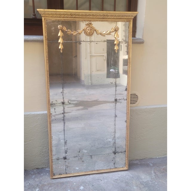 Louis XVI Style Mirror in Carved Wood, 1890s For Sale - Image 6 of 11